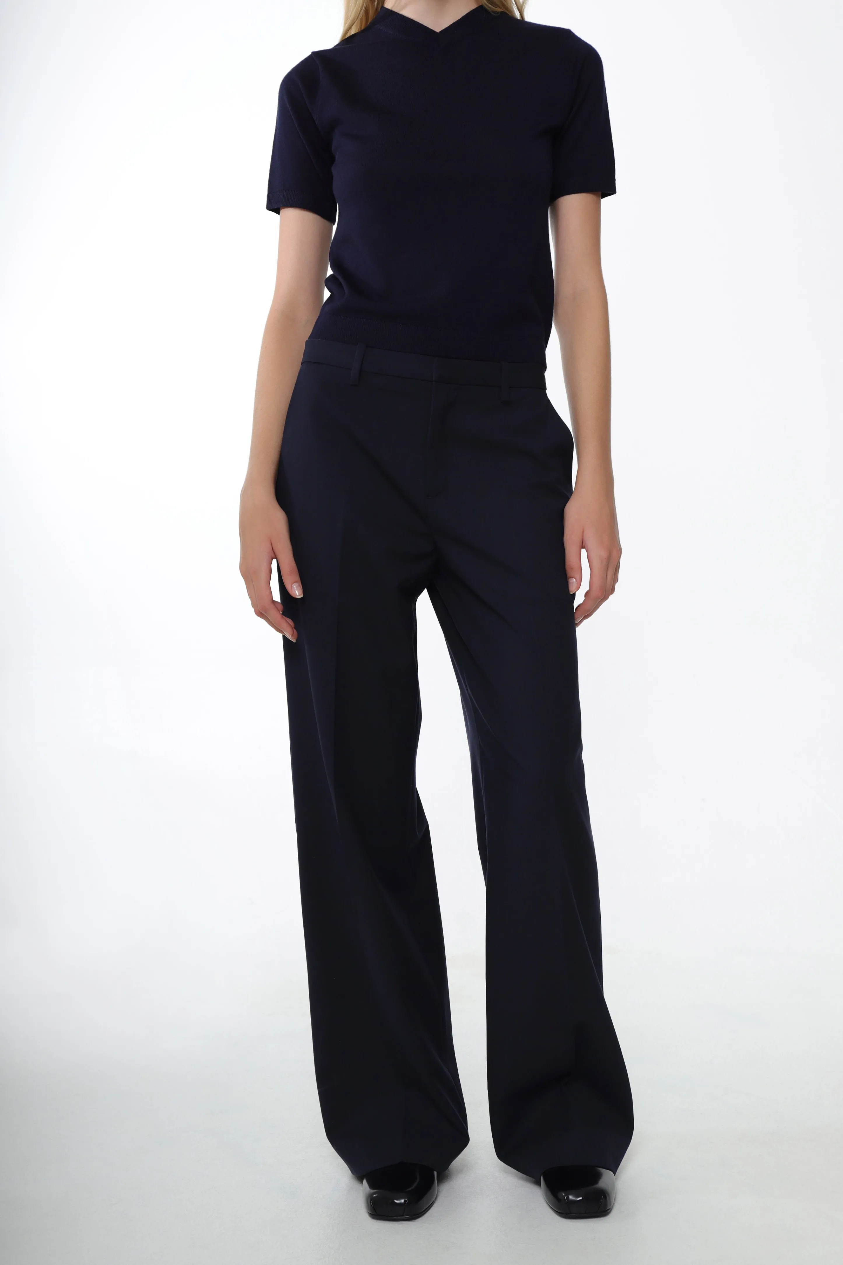 GLASS PANT IN NAVY