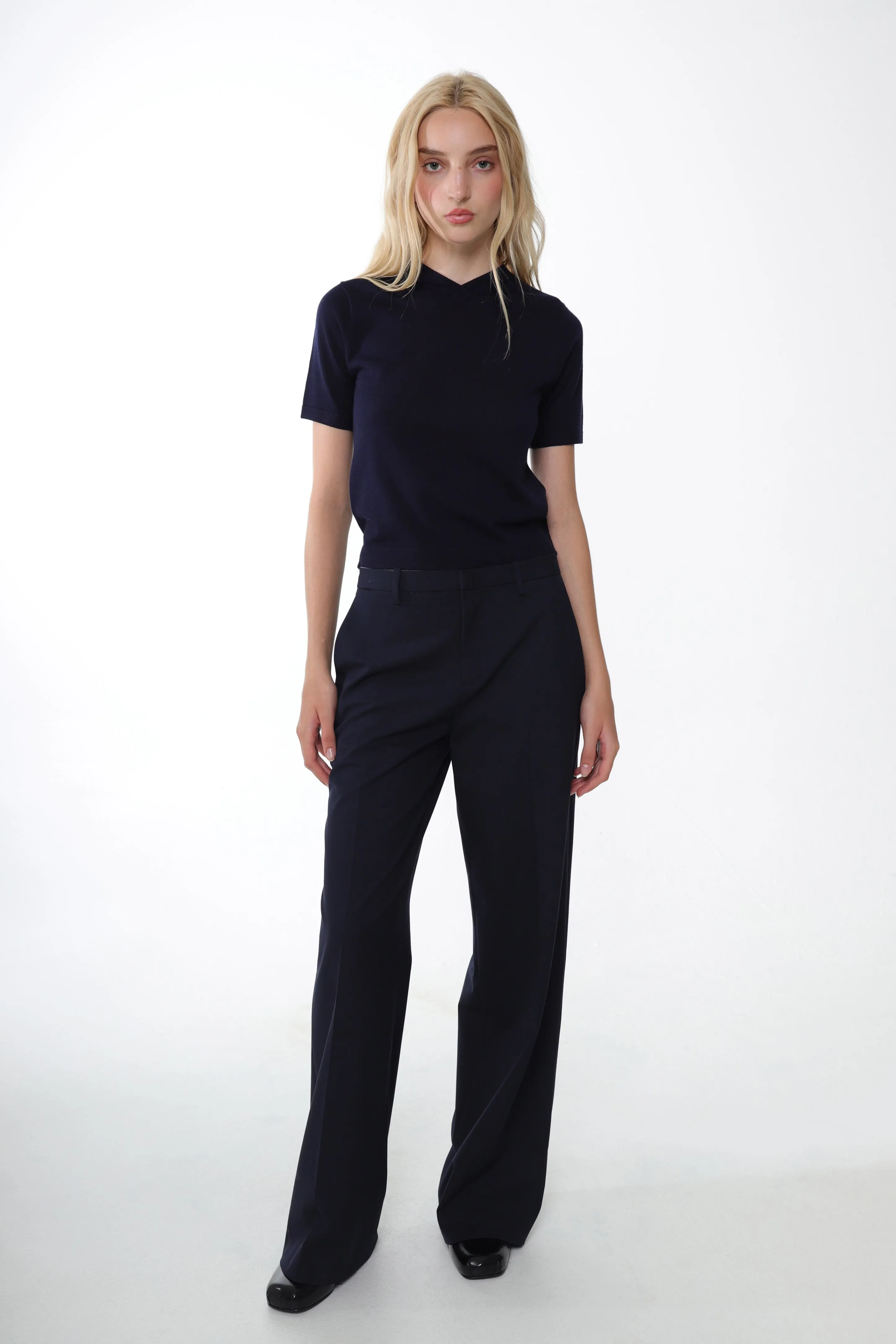 GLASS PANT IN NAVY