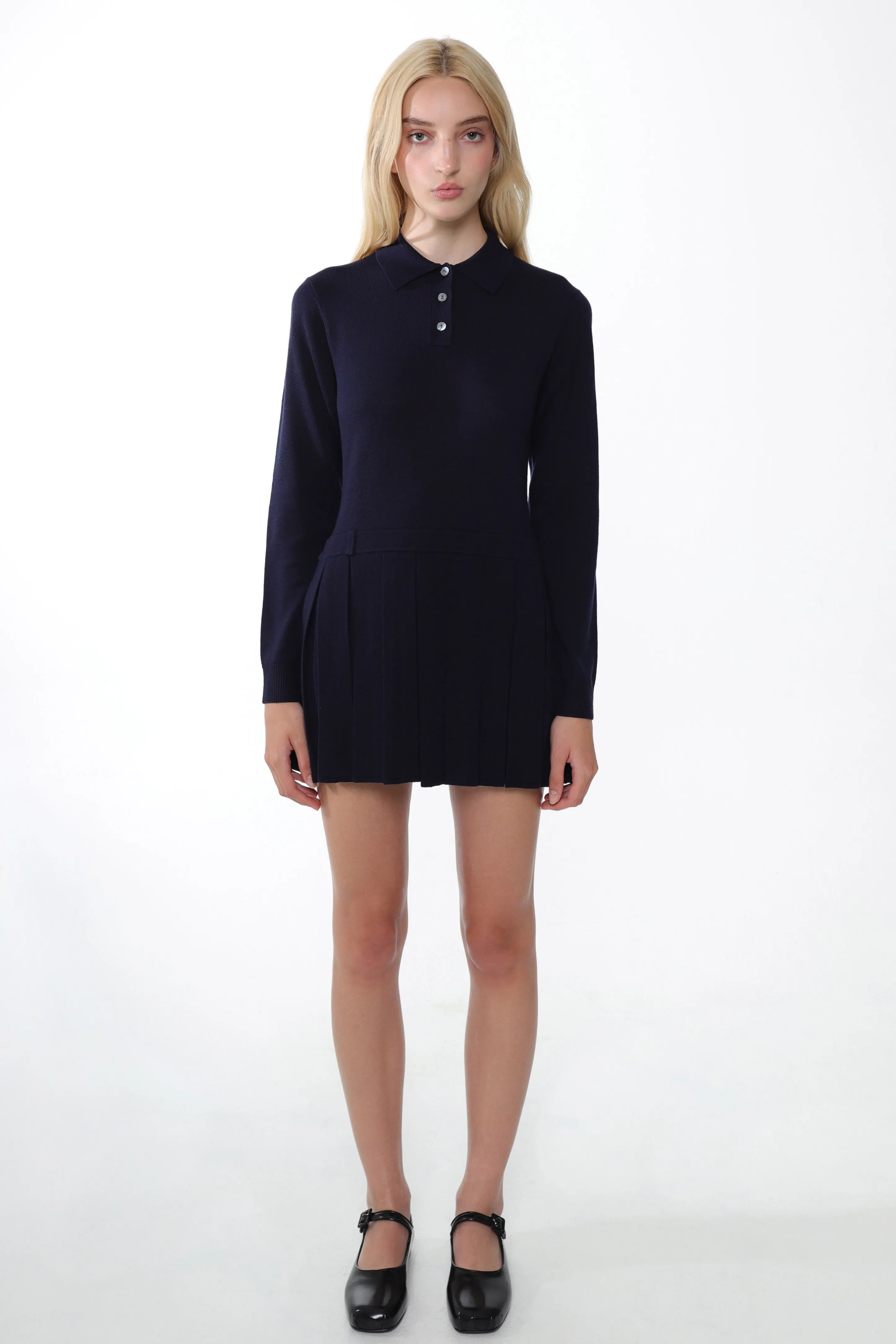 HAGUE SWEATER DRESS IN NAVY