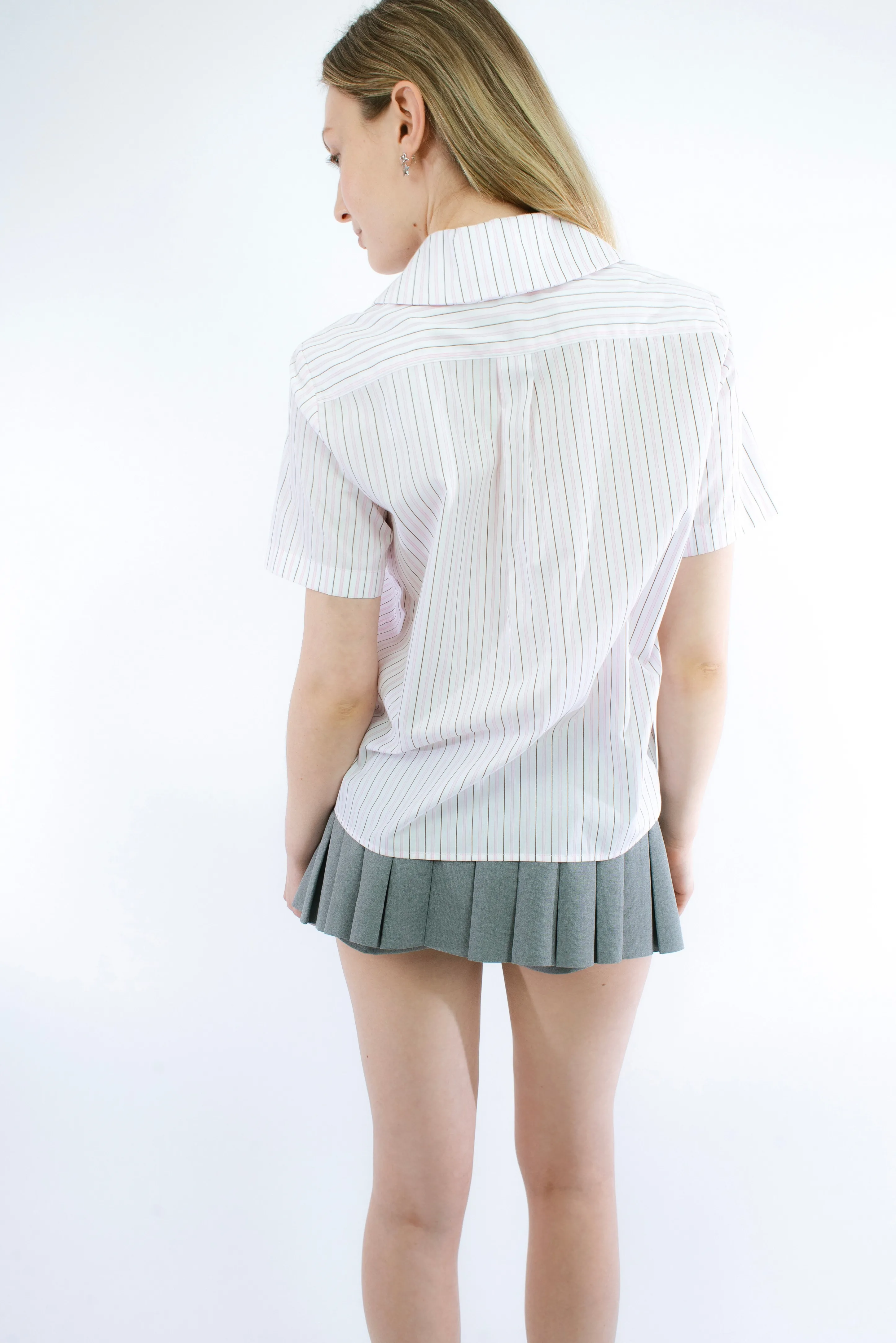 SPLITTER TOP IN PINK STRIPE