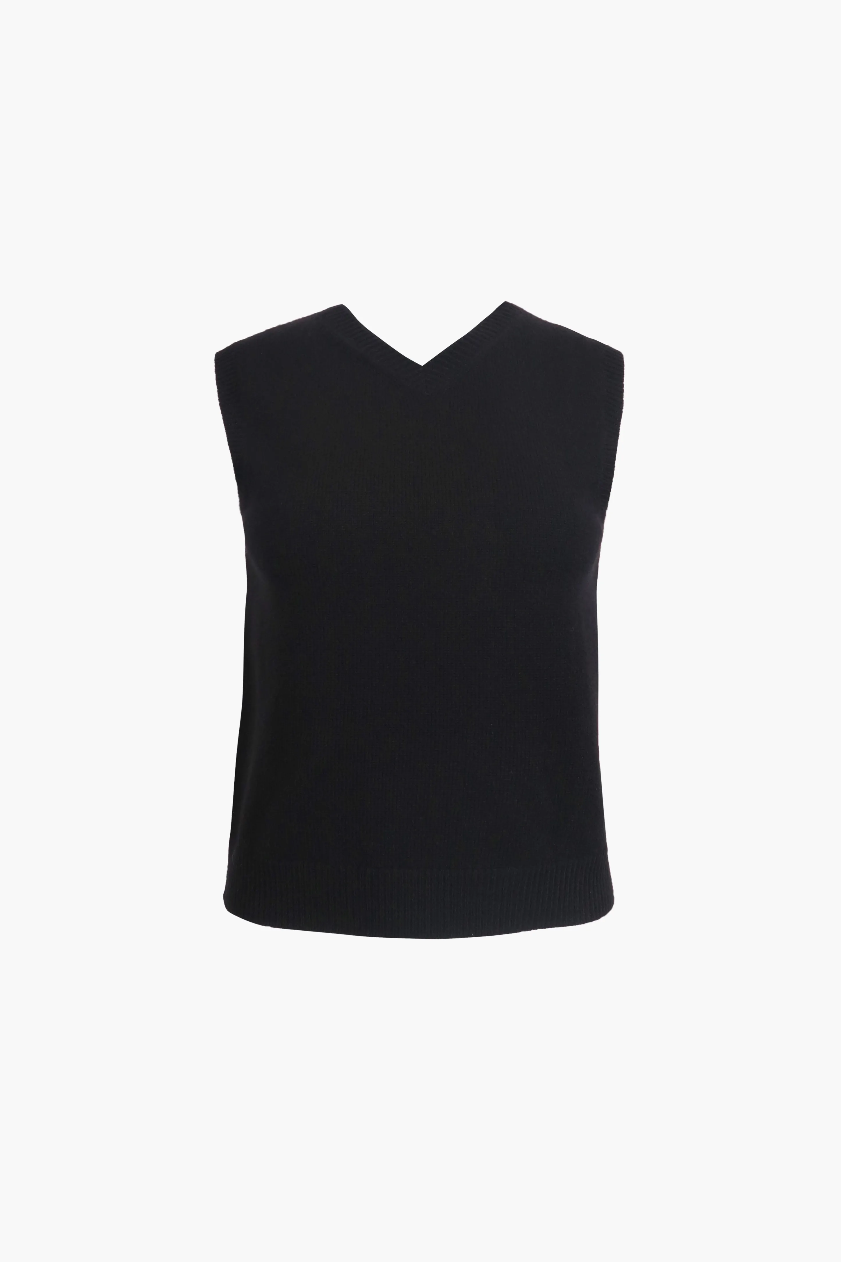 CASHMERE SHRUNKEN VEST IN BLACK