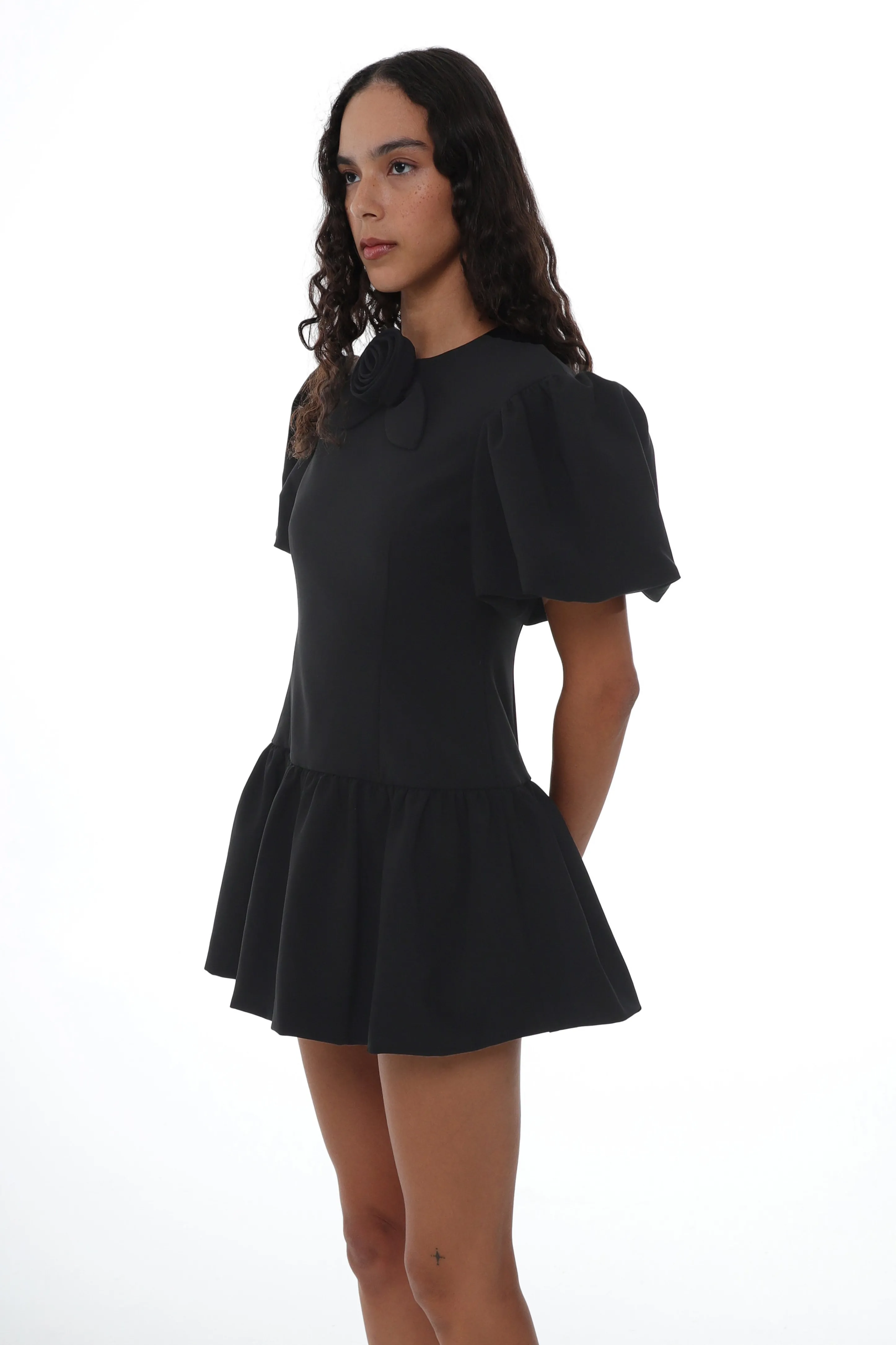 PEAS DRESS IN BLACK