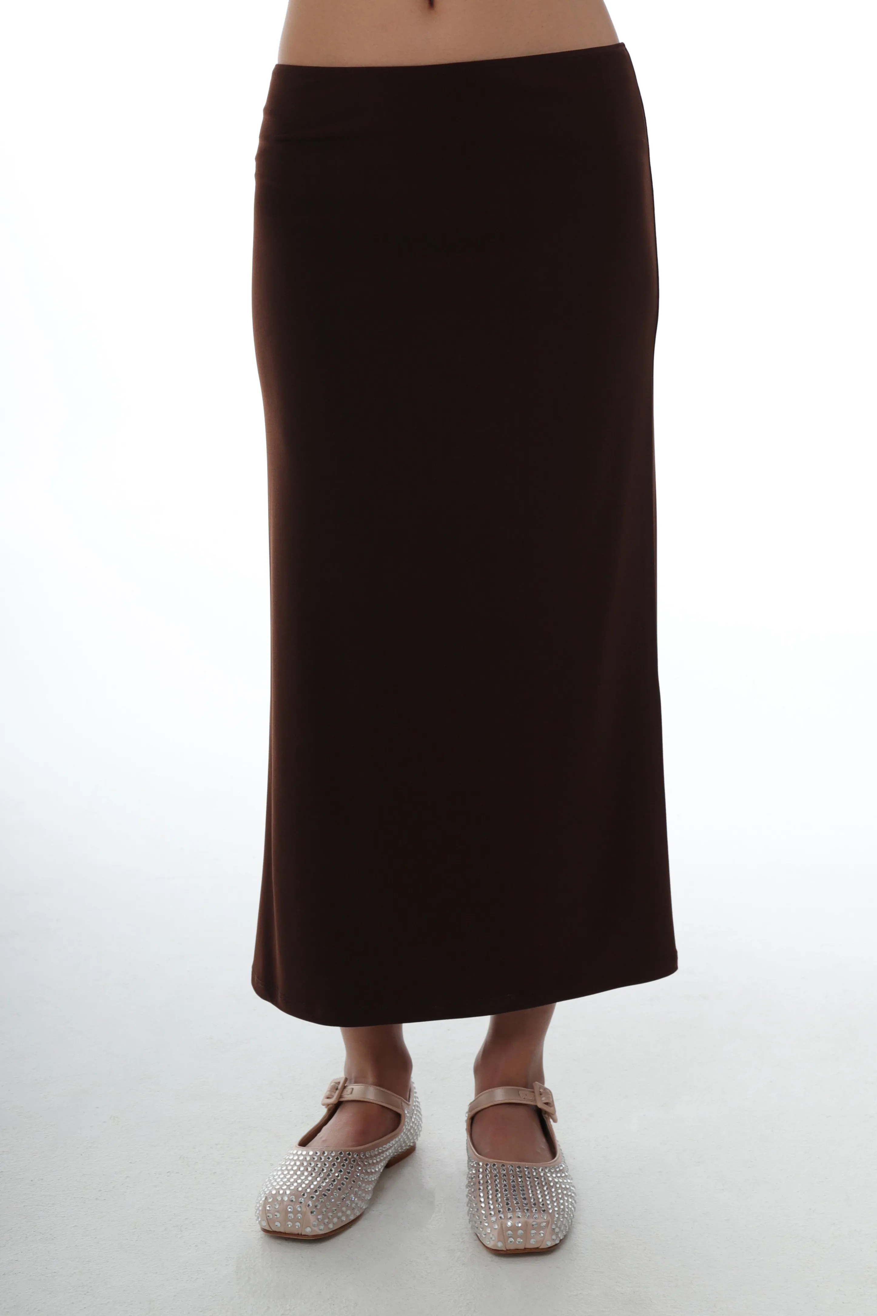 AXEW SKIRT IN DARK BROWN